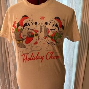 Disney Holiday Cheer T-Shirt - Cream with Red and Green